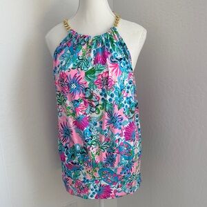 Lilly Pulitzer Floral Halter Neck Top - Pink and Blue NWOT